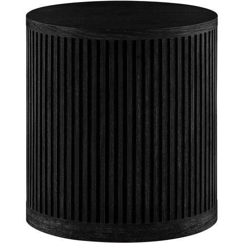 Madera Oak Veneer And Solid Wood End Table in Black