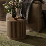 Madera Oak Veneer And Solid Wood End Table in Brown Walnut