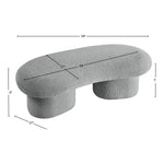 Luka Boucle Fabric Upholstered Bench in Grey