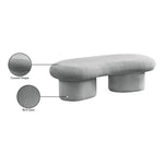 Luka Boucle Fabric Upholstered Bench in Grey