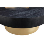 Makai Oak Veneer Top And Metal Base Coffee Table in Black