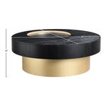 Makai Oak Veneer Top And Metal Base Coffee Table in Black