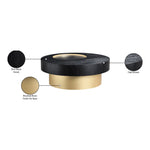 Makai Oak Veneer Top And Metal Base Coffee Table in Black