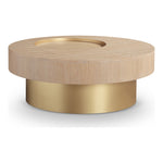 Makai Oak Veneer Top And Metal Base Coffee Table in Natural