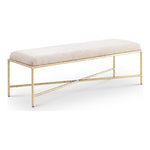 Valley Chenille Fabric Upholstered Bench (22064-) in Beige