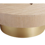 Makai Oak Veneer Top And Metal Base Coffee Table in Natural
