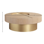Makai Oak Veneer Top And Metal Base Coffee Table in Natural