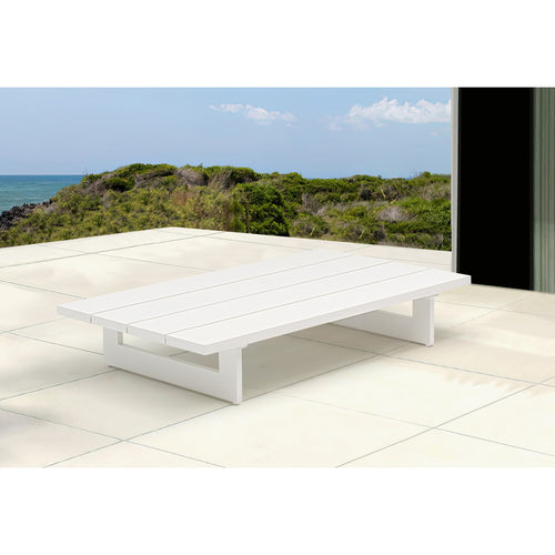 Maldives Aluminum Outdoor Patio Coffee Table in White