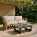 Maldives Aluminum Outdoor Patio Coffee Table in Grey