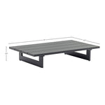 Maldives Aluminum Outdoor Patio Coffee Table in Grey