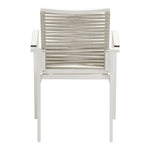Maldives Mesh And Rope Fabric Outdoor Patio Dining Arm Chair in Beige