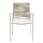 Maldives Mesh And Rope Fabric Outdoor Patio Dining Arm Chair in Beige