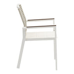 Maldives Mesh And Rope Fabric Outdoor Patio Dining Arm Chair in Beige