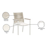 Maldives Mesh And Rope Fabric Outdoor Patio Dining Arm Chair in Beige