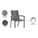 Maldives Mesh And Rope Fabric Outdoor Patio Dining Arm Chair in Grey