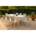 Maldives Mesh And Rope Fabric Outdoor Patio Dining Side Chair in Beige
