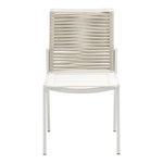 Maldives Mesh And Rope Fabric Outdoor Patio Dining Side Chair in Beige