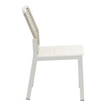 Maldives Mesh And Rope Fabric Outdoor Patio Dining Side Chair in Beige