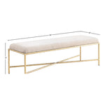 Valley Chenille Fabric Upholstered Bench (22064-) in Beige