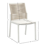 Maldives Mesh And Rope Fabric Outdoor Patio Dining Side Chair in Beige