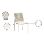 Maldives Mesh And Rope Fabric Outdoor Patio Dining Side Chair in Beige