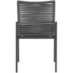 Maldives Mesh And Rope Fabric Outdoor Patio Dining Side Chair in Grey