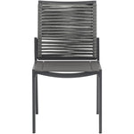 Maldives Mesh And Rope Fabric Outdoor Patio Dining Side Chair in Grey