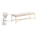 Valley Chenille Fabric Upholstered Bench (22064-) in Beige