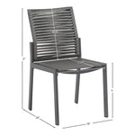 Maldives Mesh And Rope Fabric Outdoor Patio Dining Side Chair in Grey