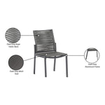 Maldives Mesh And Rope Fabric Outdoor Patio Dining Side Chair in Grey