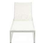 Maldives Adjustable Mesh Water Resistant Fabric Outdoor Patio Adjustable Sun Chaise Lounge in Cream