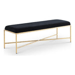 Valley Chenille Fabric Upholstered Bench (22064-) in Black