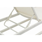 Maldives Adjustable Mesh Water Resistant Fabric Outdoor Patio Adjustable Sun Chaise Lounge in Cream