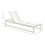 Maldives Adjustable Mesh Water Resistant Fabric Outdoor Patio Adjustable Sun Chaise Lounge in Cream