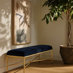 Valley Chenille Fabric Upholstered Bench (22064-) in Black