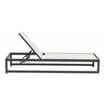 Maldives Adjustable Mesh Water Resistant Fabric Outdoor Patio Adjustable Sun Chaise Lounge in Cream