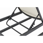 Maldives Adjustable Mesh Water Resistant Fabric Outdoor Patio Adjustable Sun Chaise Lounge in Cream