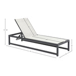 Maldives Adjustable Mesh Water Resistant Fabric Outdoor Patio Adjustable Sun Chaise Lounge in Cream