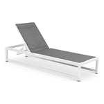 Maldives Adjustable Mesh Water Resistant Fabric Outdoor Patio Adjustable Sun Chaise Lounge in Grey