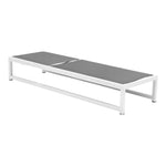 Maldives Adjustable Mesh Water Resistant Fabric Outdoor Patio Adjustable Sun Chaise Lounge in Grey