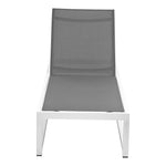 Maldives Adjustable Mesh Water Resistant Fabric Outdoor Patio Adjustable Sun Chaise Lounge in Grey