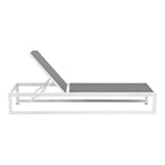 Maldives Adjustable Mesh Water Resistant Fabric Outdoor Patio Adjustable Sun Chaise Lounge in Grey