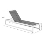 Maldives Adjustable Mesh Water Resistant Fabric Outdoor Patio Adjustable Sun Chaise Lounge in Grey