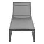 Maldives Adjustable Mesh Water Resistant Fabric Outdoor Patio Adjustable Sun Chaise Lounge in Grey
