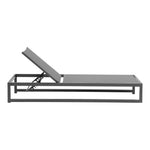 Maldives Adjustable Mesh Water Resistant Fabric Outdoor Patio Adjustable Sun Chaise Lounge in Grey