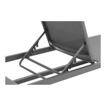 Maldives Adjustable Mesh Water Resistant Fabric Outdoor Patio Adjustable Sun Chaise Lounge in Grey