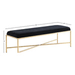 Valley Chenille Fabric Upholstered Bench (22064-) in Black