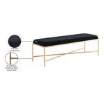 Valley Chenille Fabric Upholstered Bench (22064-) in Black