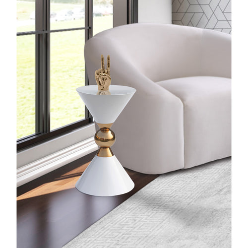 Malia Iron End Table in White