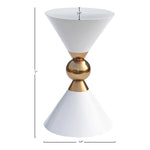 Malia Iron End Table in White